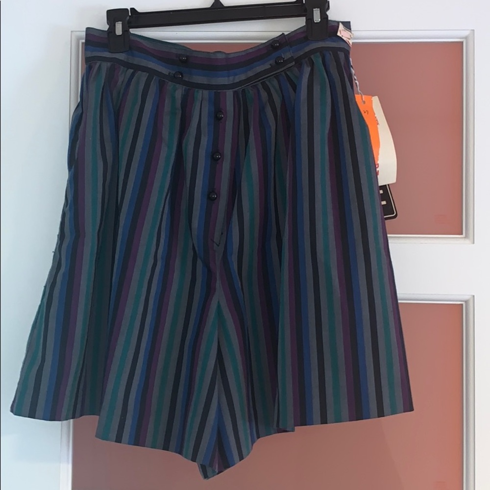 Vintage striped split skirt